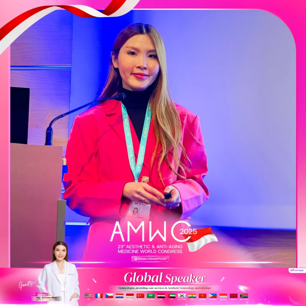 หมอหนึ่ง Global Speaker บนเวทีในงาน AMWC 2025