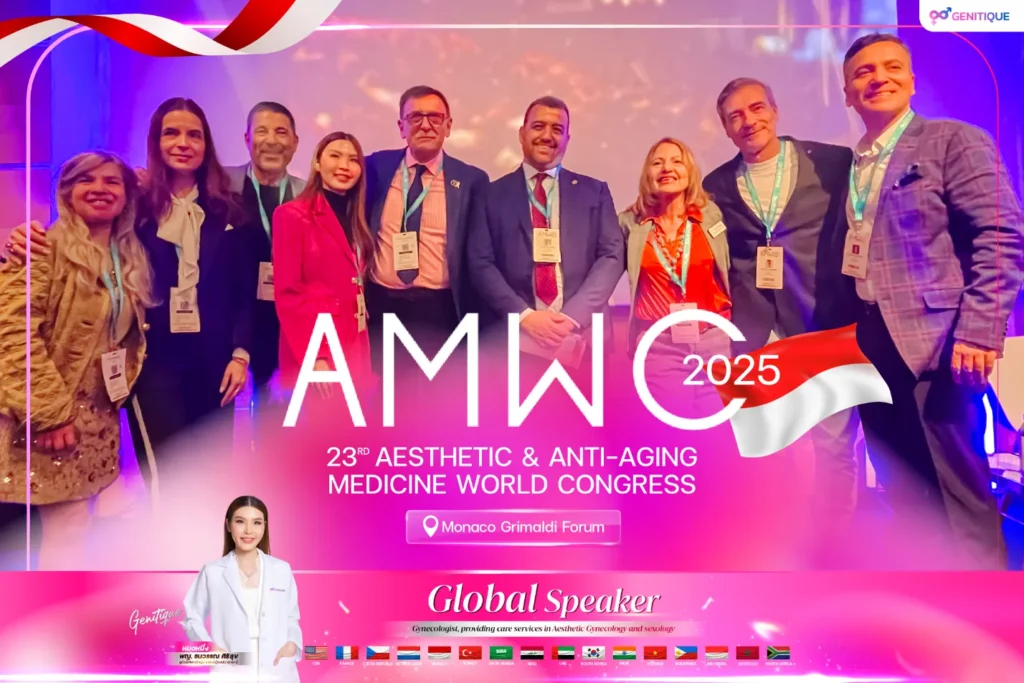 หมอหนึ่ง บนเวทีในงาน AMWC 2025